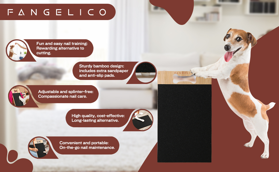 FANGELICO Dog Scratch Pad for Nails with Treats Double