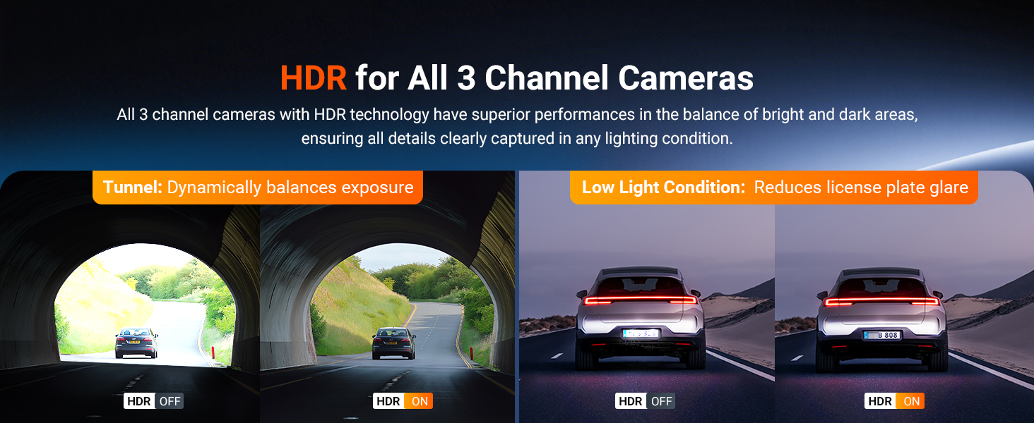 three channel dash cam