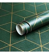 Safiyya Peel and Stick Wallpaper Gold and Dark Green Wallpaper Geometric Contact Paper Textured W...