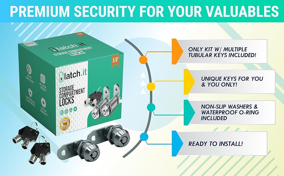 LATCH.IT 7/8” RV Storage Locks 2Pack RV Compartment Locks Utility
