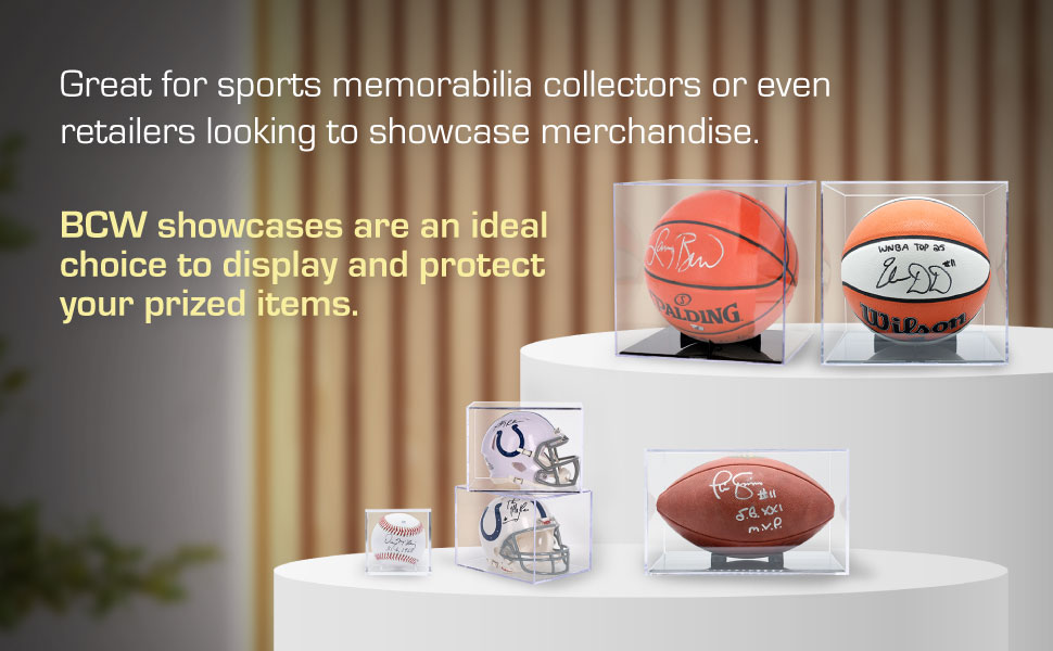 BCW showcases are perfect for collectors or retailers, providing a way to display memorabilia.