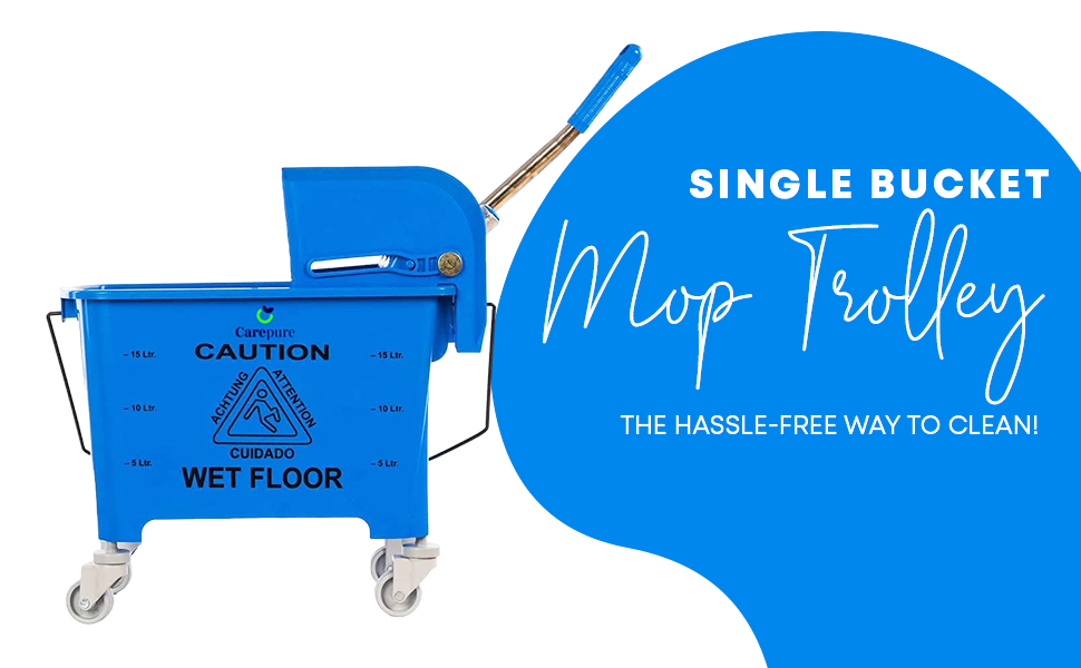 Carepure Single Bucket Down Press Wringer Mop Trolley Mini Mop Bucket Wringer Trolley 20