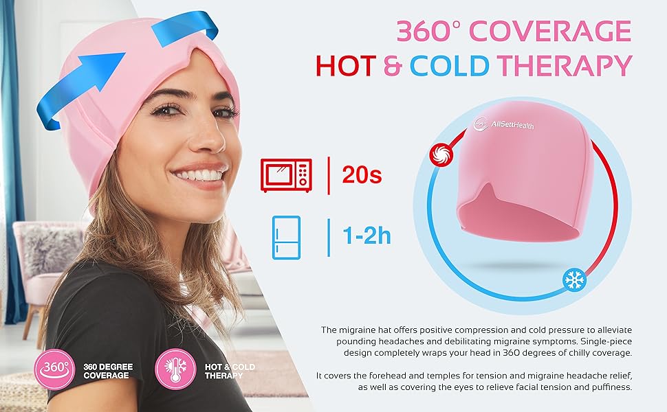 2 Pack Migraine Relief Ice Head Wrap Headache and Migraine