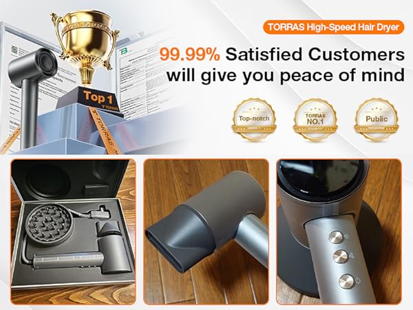 Amazon.com : TORRAS Stream Hair Dryer, Space Gray, High