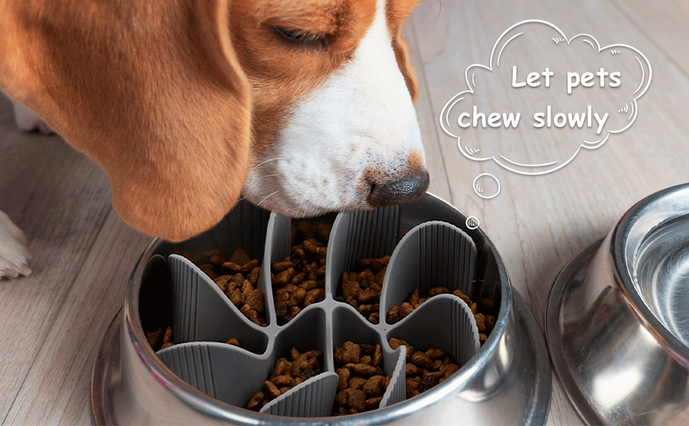 PETTOM Slow Feeder Insert for Dog Bowls, Slow Feeder Dog Bowls, Slow