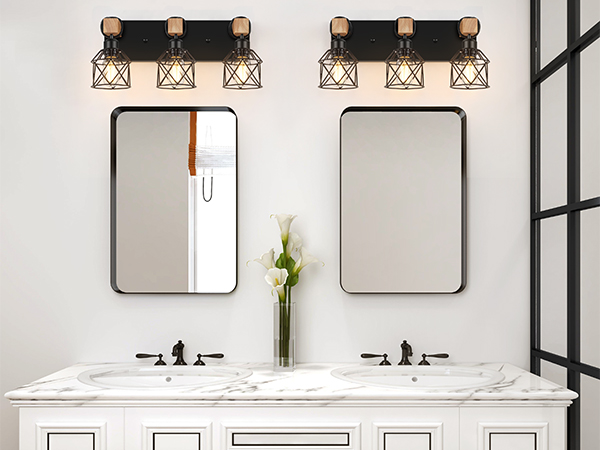  3- Light Farmhouse Bathroom Light Fixture