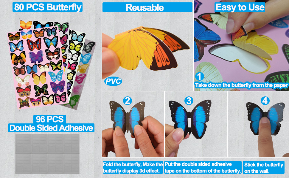 3D butterfly for wall decor fake butterfly butterfly room decor room home butterfly party favors  