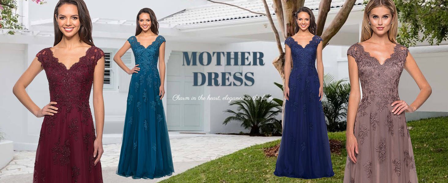 Mother of the bride dress for women elegant lace appliques Tulle Prom Dress long ball gown
