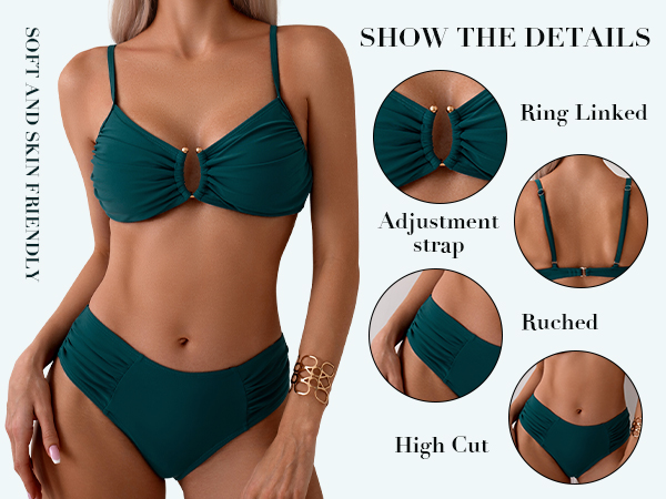 Amazon.com: SweatyRocks Women's Two Piece Bikini Set Ring