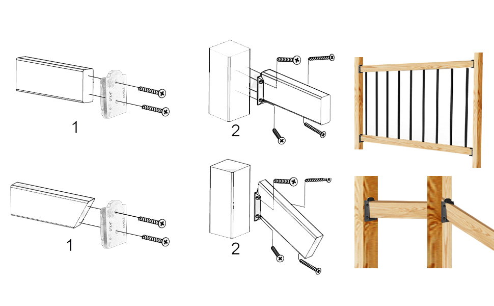 Eapele 20pcs Deck Railing Brackets Connectors, 2x4 Brackets for Railing