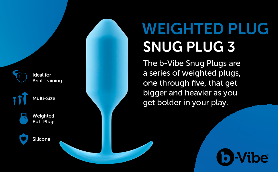 bVibe Snug Plug 3, BodySafe Silicone Weighted Butt Plug