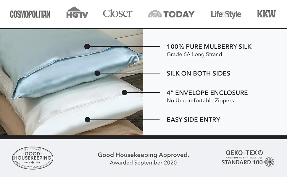 Fishers Finery 30mm 100 Pure Mulberry Silk Pillowcase