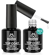 Beetles Gel Polish 2Pcs 15ml No Wipe Top Coat High Gloss Shiny Long-Lasting Clear Gel Top Coat, S...