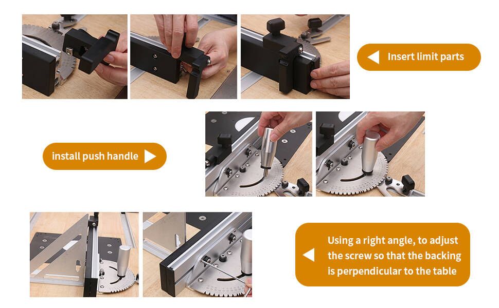 ASCENDAS Mitre Gauge for Table Saw with Sliding Carriage 450mm Tbar