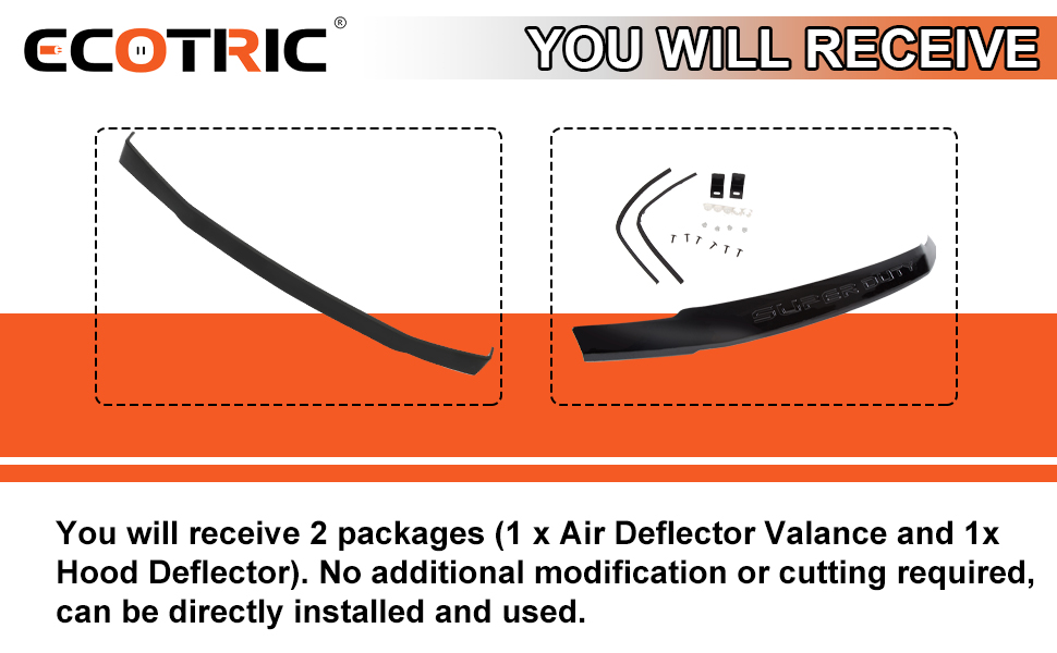 ECOTRIC Lower Air Deflector Valance Panel & Hood Deflector