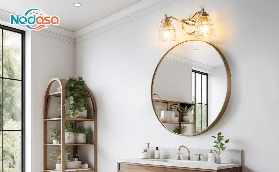 brushed gold vanity light