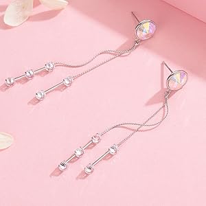 Austrian crystal earrings dangle Christmas earrings wedding earrings cubic zirconia earrings gifts