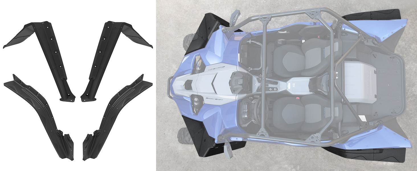 SAUTVS XXL Wider Fender Flares for Yamaha YXZ1000R, Front