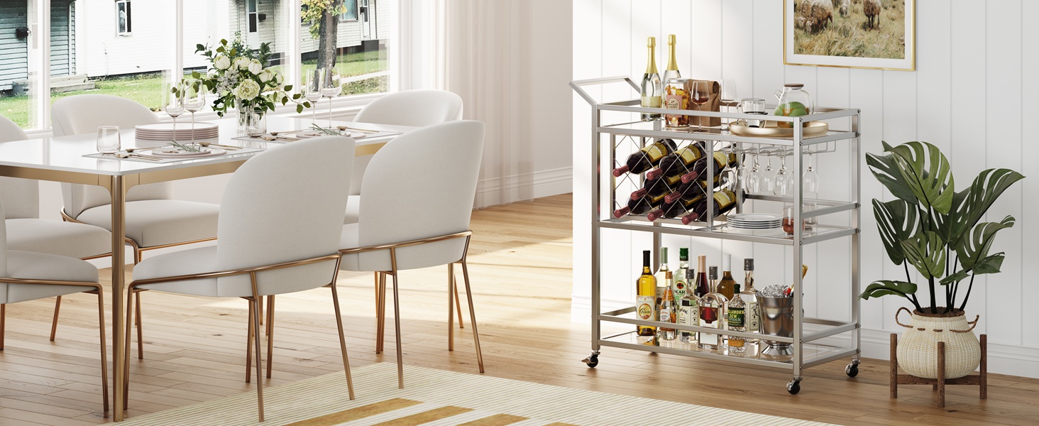 FATORRI Bar Carts for The Home with Wine Rack