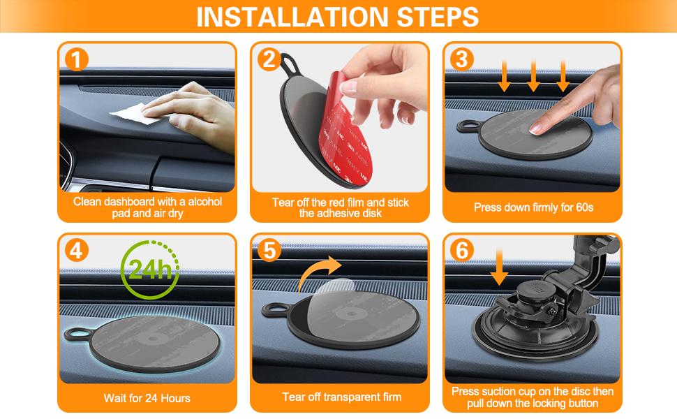 Dashboard Pad Mounting Disk for Suction Cup