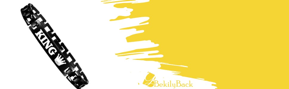 TRENDING BLACK KING CHAIN BRACELET WITH BLACK PLAIN FINGER RING FOR BOYS AND MEN