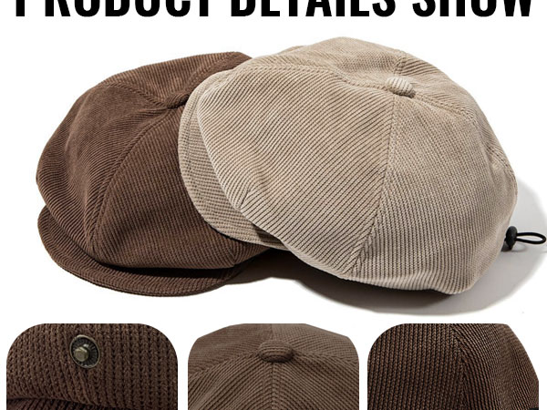Clakllie Classic Twill Newsboy Hat Adjustable Octagonal Cap