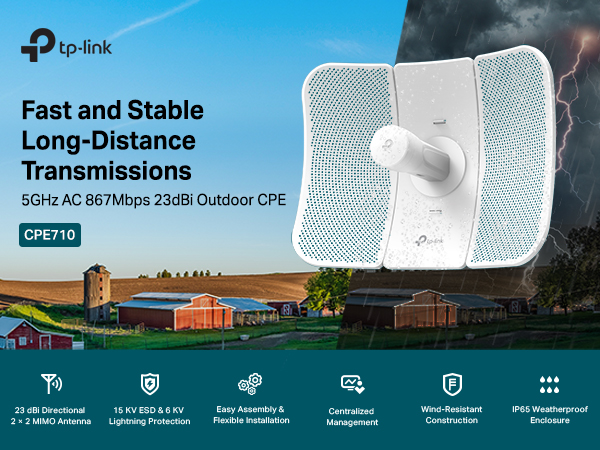 tp-link CPE710 5GHz AC867 無線LAN中継機 CPE710 | 5GHz AC 867Mbps 23dBi Outdoor CPE | TP-Link Canada