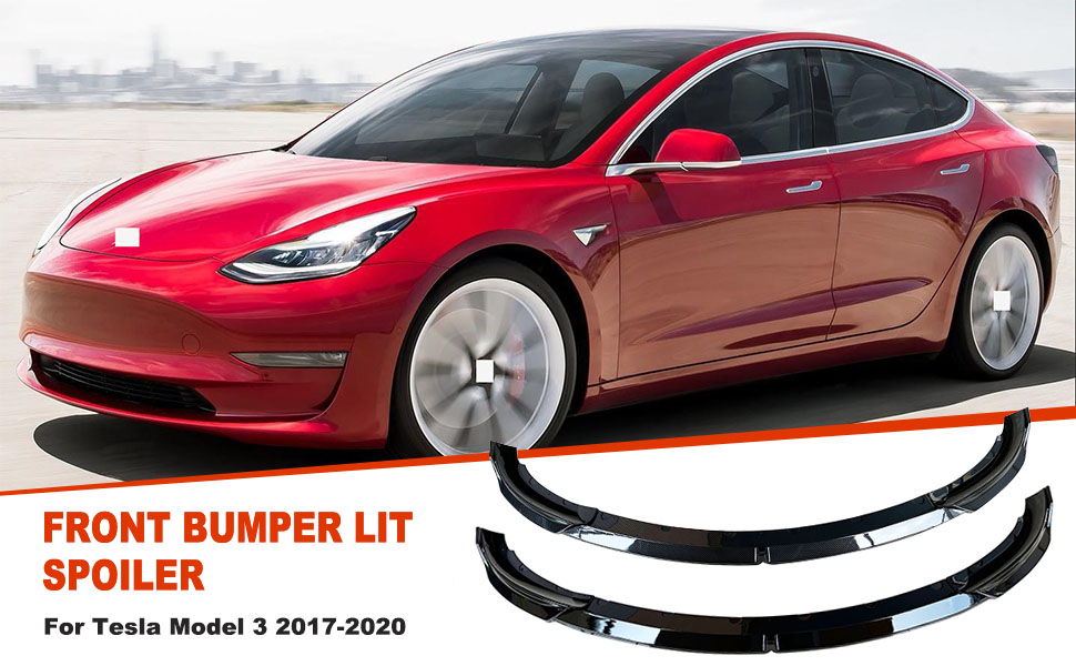 Front Bumper Lip Kit for Tesla Model 3 Front Spoiler Wing 2017 2018 2019 2020 2021