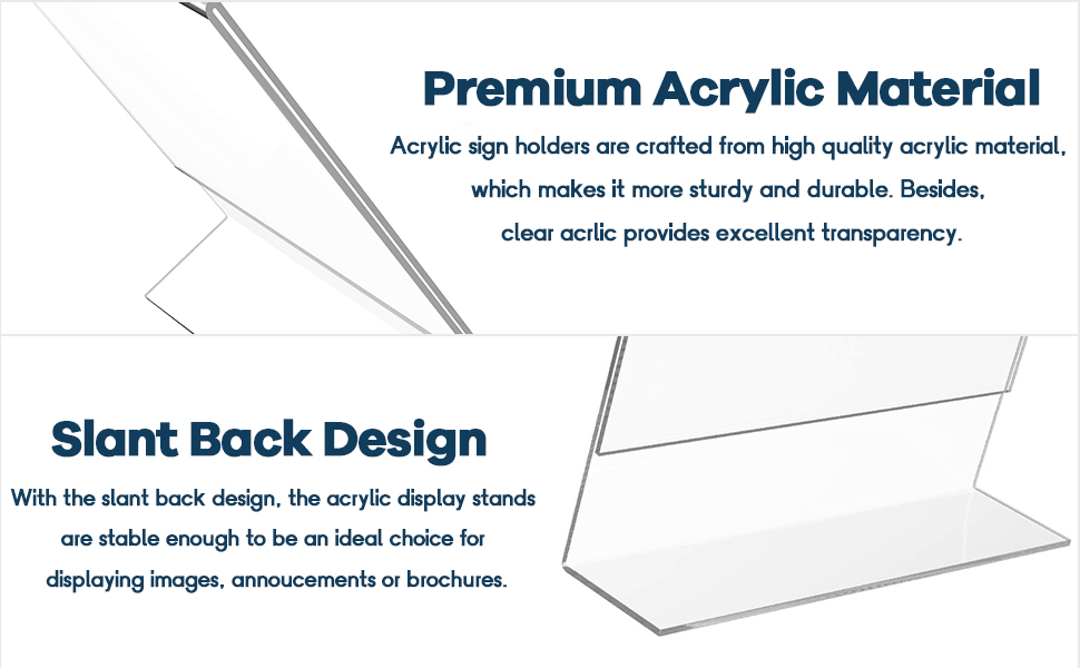 BLAUESGAS 12 Pack Acrylic Sign Holder 8.5x11 inches Clear Plastic Paper Display