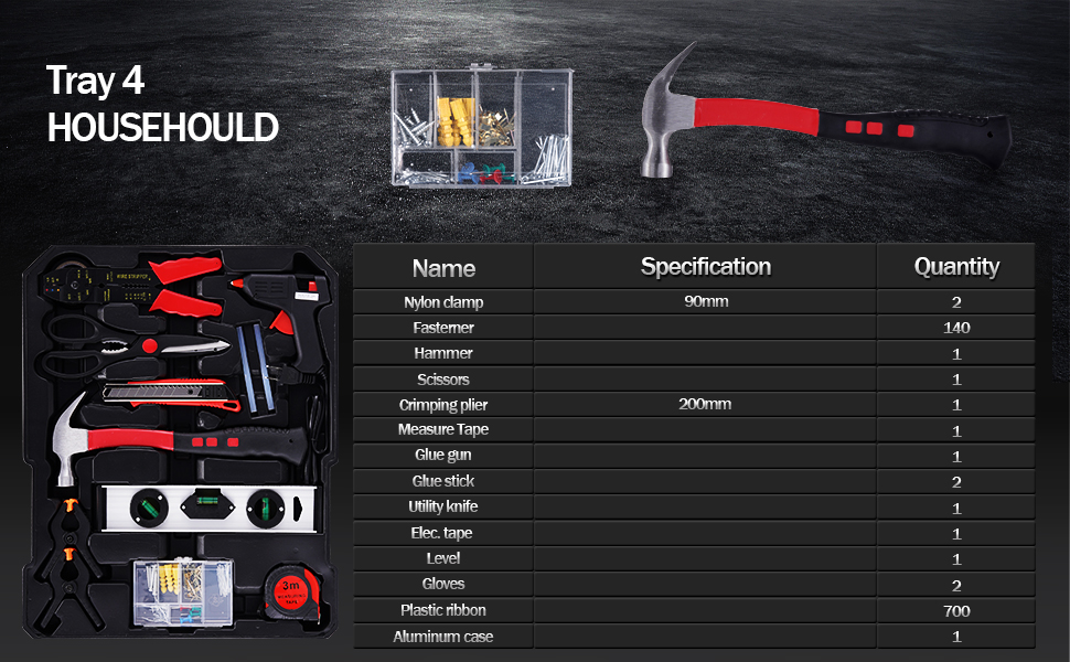 999 PCS Aluminum Tool Set with Wheels，LDHTHOPI Trolley Tool Box with