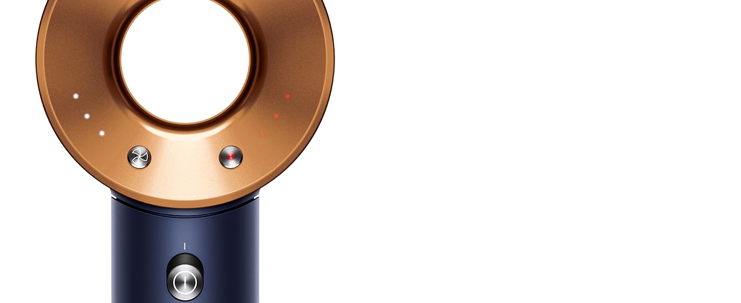 Primer plano del cabezal del secador de pelo Dyson Supersonic.