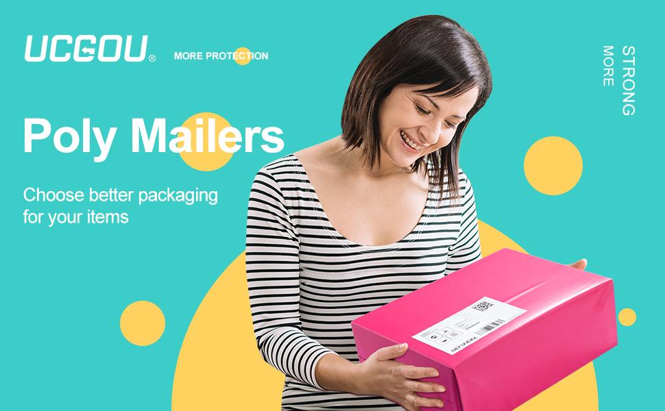 UCGOU Poly Mailers 19x24 Inch Hot Pink 50 Pack Extra Large