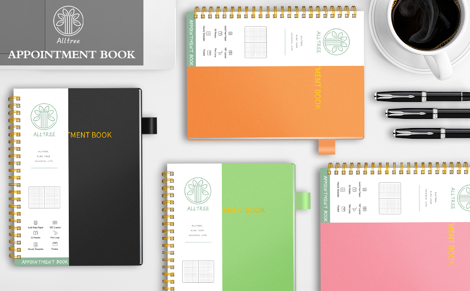 Appointment Planner Book Undated, Spiral Binding Notebook