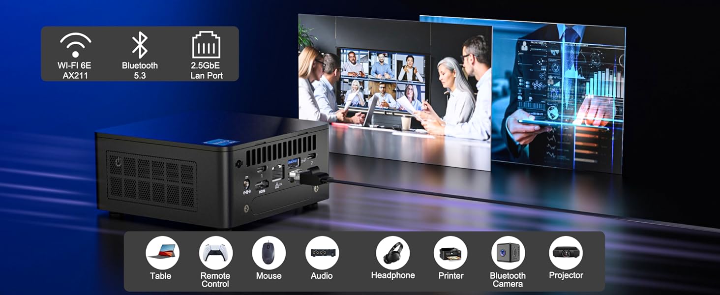 Intel NUC 13 Pro, for ASUS NUC 13 Pro NUC13ANHi5 Versatile Mini PC, 16GB RAM & 512GB SSD with Core i5-1340 Processor, Support 4K&8K/WiFi6E/BT5.3/Gigabit Ethernet/Win11 Pro for Business/Office/Home