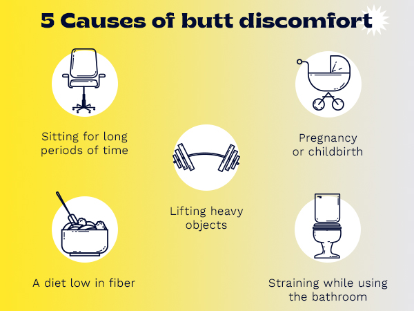 5 causes of butt discomfort