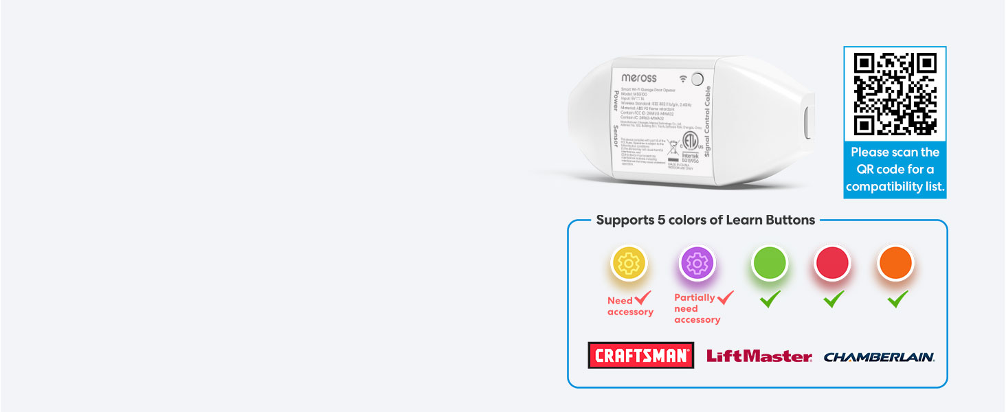 meross smart garage door opener