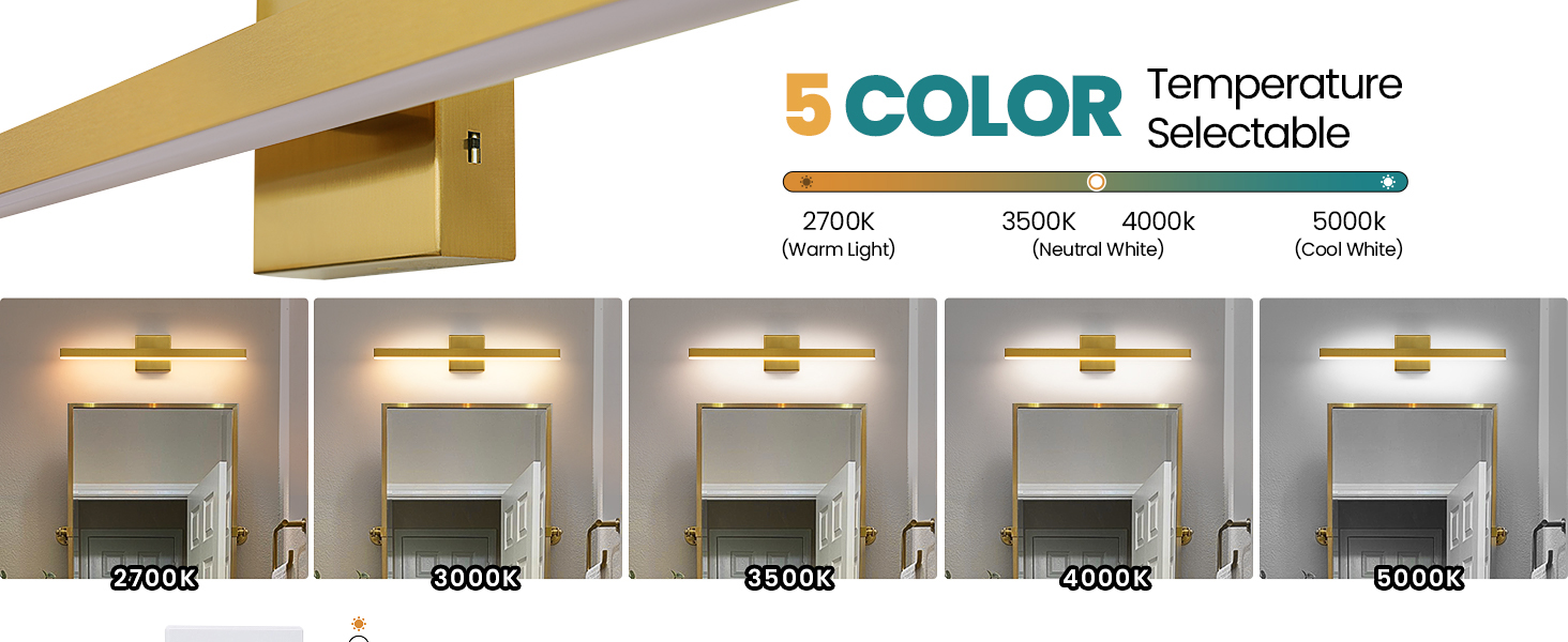 gold vanity lights for bathroom