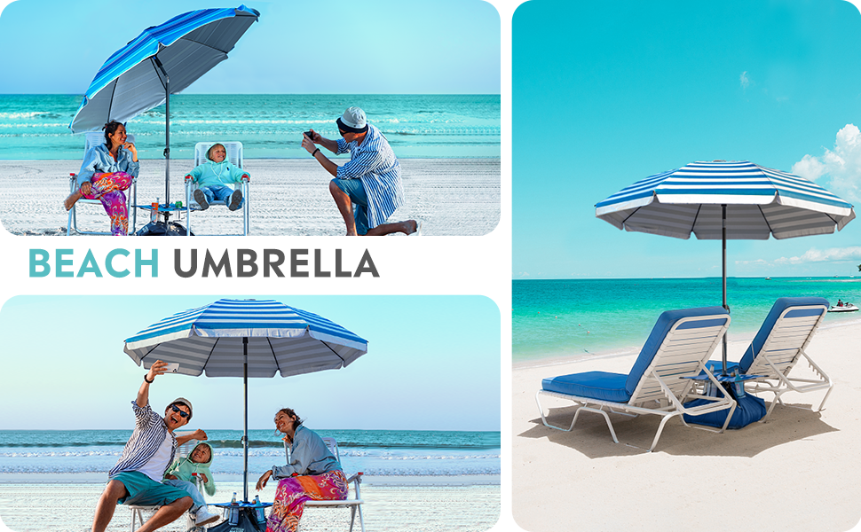 Mua OutdoorMaster Beach Umbrella with Sand Bag 6.5ft Beach Umbrella with Sand Anchor, UPF 50