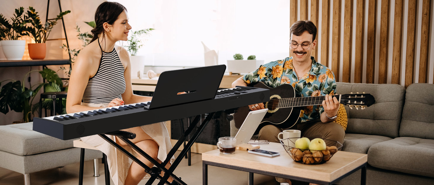 KONIX 61 Keys Keyboard Piano with Semiweighted Keys