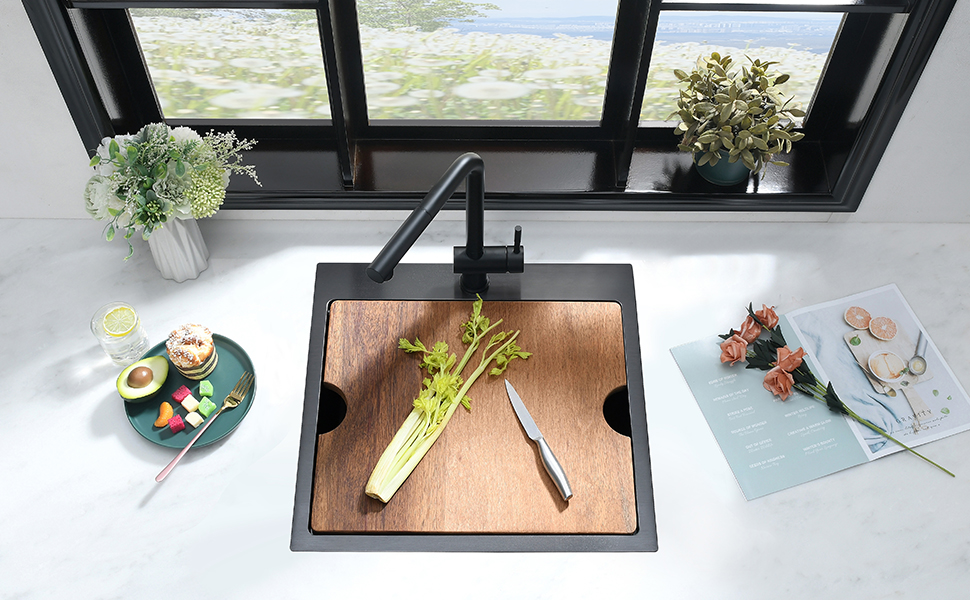 21 Inch Blac Drop In Bar Sink WorkstationiAnomla 21x20 Black Stainless