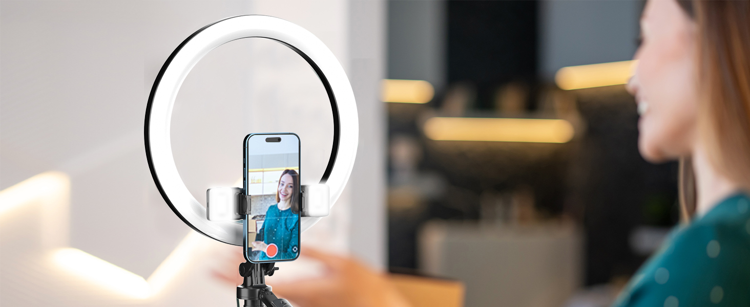 selfie tripod with ring light holder