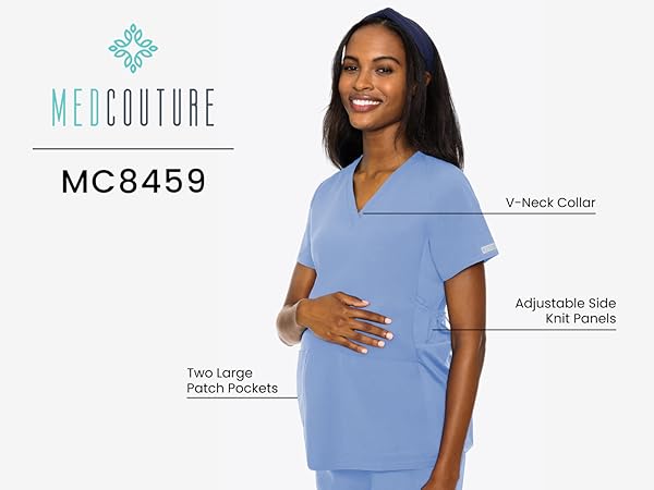 Amazon.com: Med Couture Maternity V-Neck Scrub Top – Soft