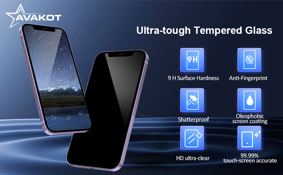AVAKOT iphone 12 Privacy Tempered Glass Screen Protector