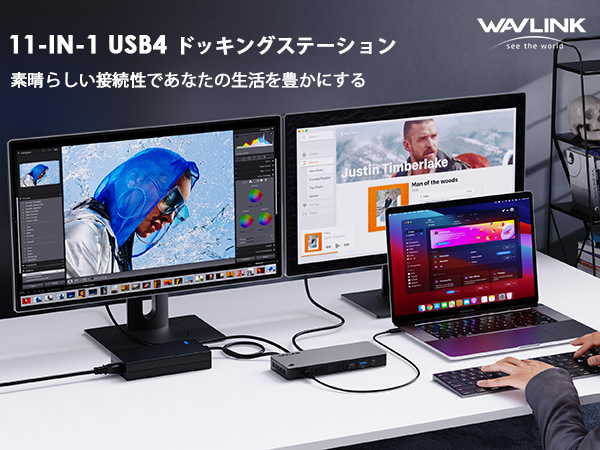 Amazon.co.jp: WAVLINK USB4 ドッキングステーション, 11-IN-1