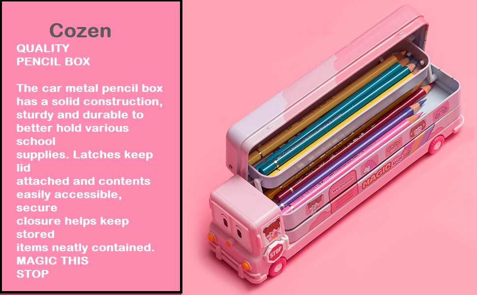Buy Cozen Metal School Pencil Box For Girls And Boys, Compass Box For