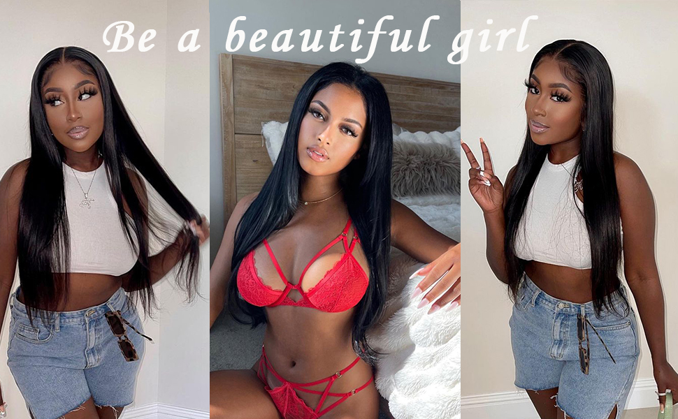 straight lace front wig