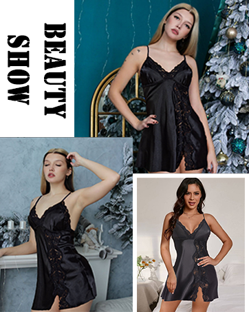 Satin Lace Chemise Nightgown