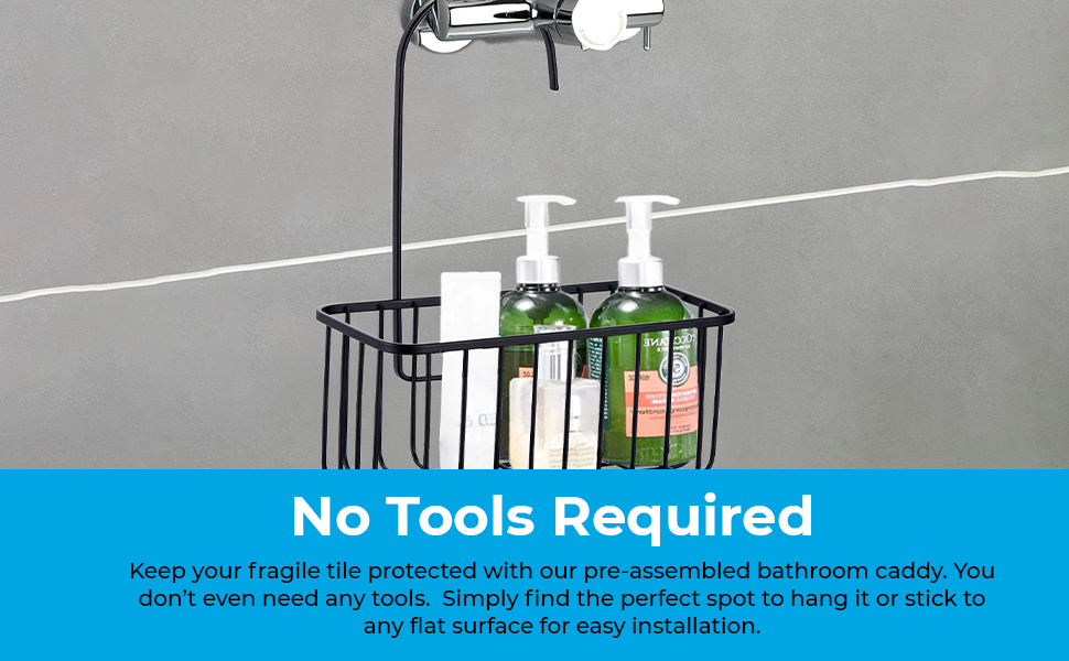 Blue Canyon Hanging Shower Caddy Single Basket, No Drill Stainless