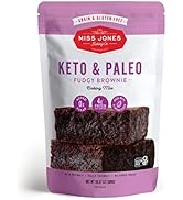 Miss Jones Baking Keto Brownie Mix - Gluten Free, Low Carb, No Sugar Added, Naturally Sweetened D...