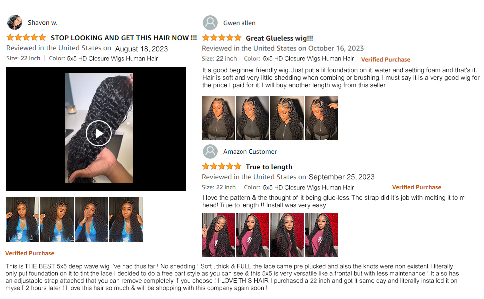deep wave lace front wigs human hair